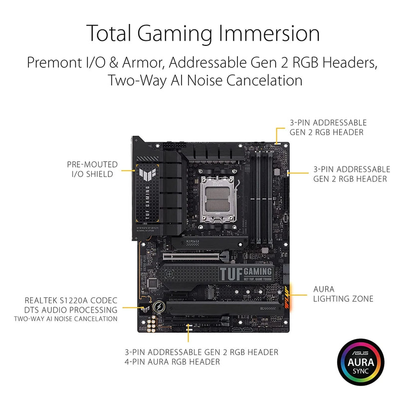 ASUS-ATX Placa-mãe DDR5, AMD AM5, Suporte Ryzen, 7600X, 7700X, 7900X, 7950X, PCIe 5.0, M.2, Jogos TUF, X670E, Plus Gamer, 128G, Desktop