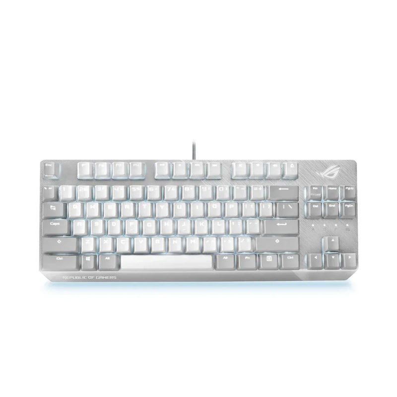 ASUS ROG Strix Scope NX TKL Jogador Luar Branco Wired RGB Teclado Mecânico para Jogos | Moldura de Alumínio | Aura Sync Lighting