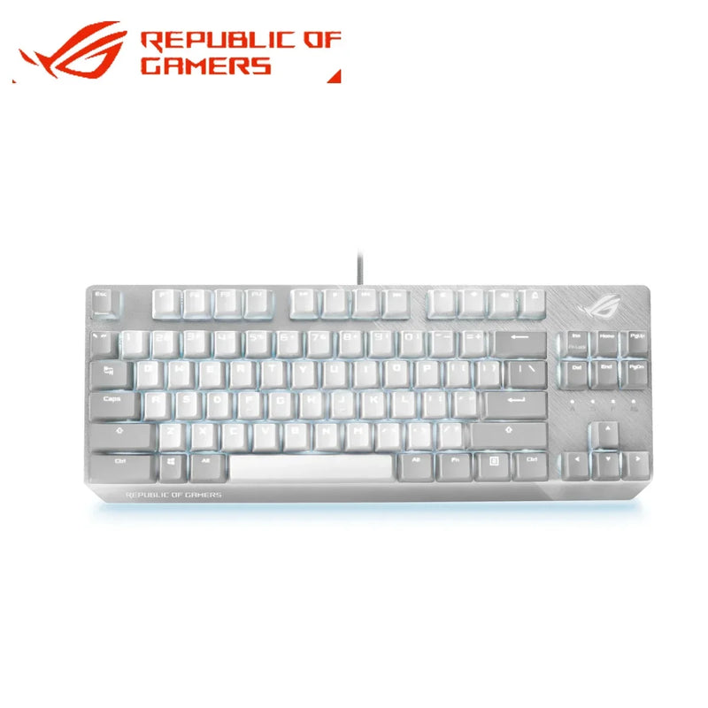 ASUS ROG Strix Scope NX TKL Jogador Luar Branco Wired RGB Teclado Mecânico para Jogos | Moldura de Alumínio | Aura Sync Lighting