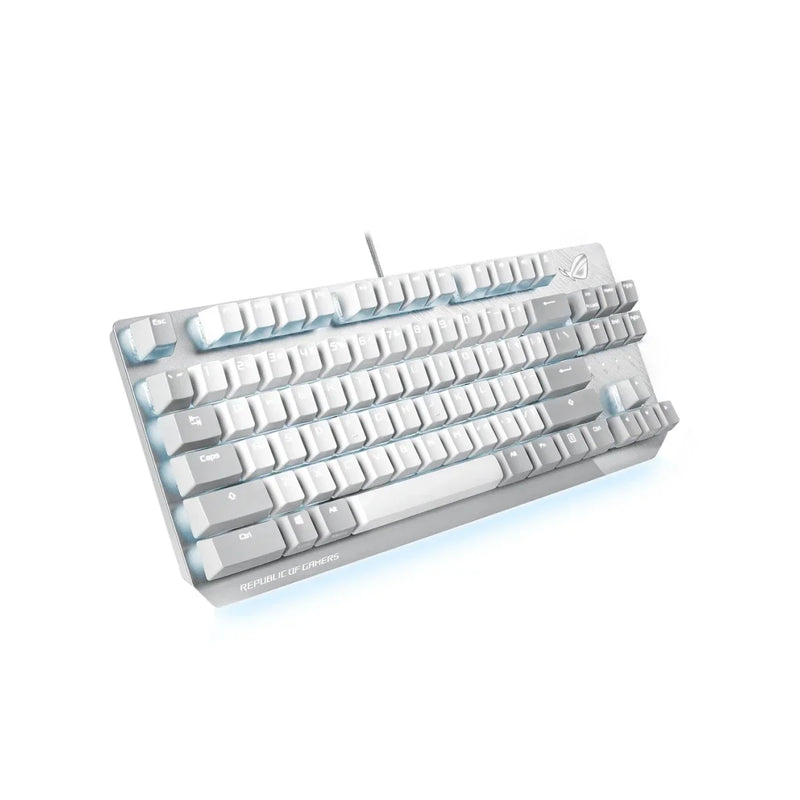 ASUS ROG Strix Scope NX TKL Jogador Luar Branco Wired RGB Teclado Mecânico para Jogos | Moldura de Alumínio | Aura Sync Lighting