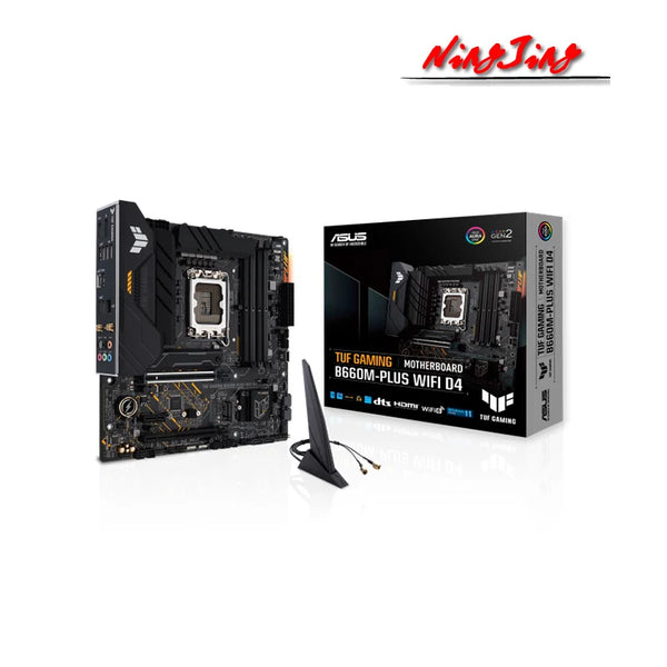 ASUS-TUF Gaming Motherboard, B660M-PLUS, WiFi, D4, mATX, Intel B660, 5333 + OC, 128G, USB 3.2, SATA M.2, Suporte 12, 13 Gen, LGA 1700, CPU, Novo