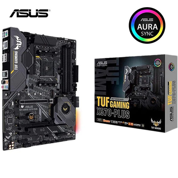 ASUS-TUF Gaming X570 Plus, AMD 4, Ryzen 3, Ryzen 5000 e 3ª Geração, Suporte a Motherboard ATX, R3, R5, R7, R9 Desktop, CPU AM4, Novo