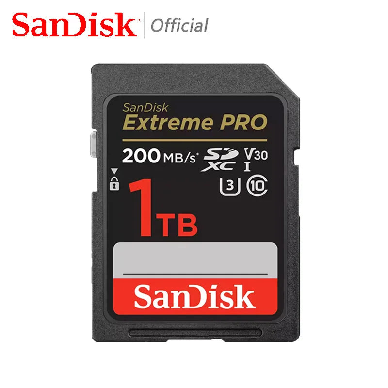 Cartão SD SanDisk Ultra Extreme Pro 128GB 64GB 32GB 512GB 256G 1T SD C10 Cartão de memória flash SD U3 4K V30 Cartões SDXC SDHC para câmera