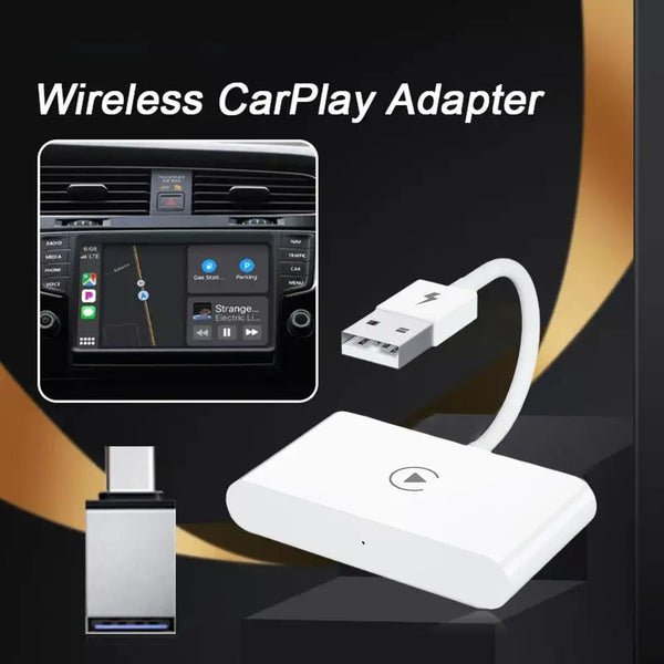 Adaptador Auto Car sem fio para iPhone, Dongle Apple, Plug Play, 5GHz WiFi, Atualização Online