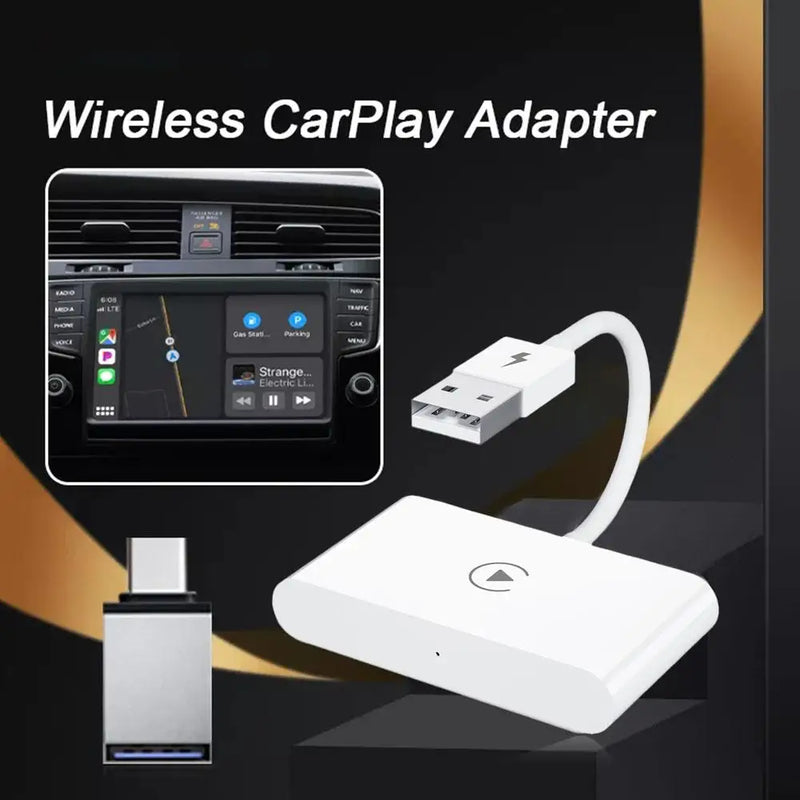 Adaptador Auto Car sem fio para iPhone, Dongle Apple, Plug Play, 5GHz WiFi, Atualização Online