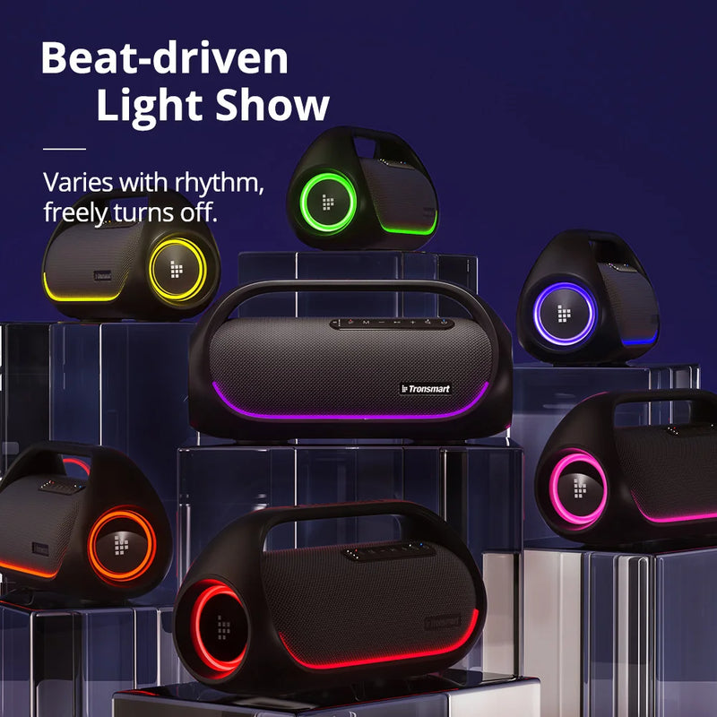 Alto-falante Bluetooth Tronsmart Bang, Festa portátil ao ar livre, Controle de aplicativos, Baixo pesado, IPX6 impermeável, 60W