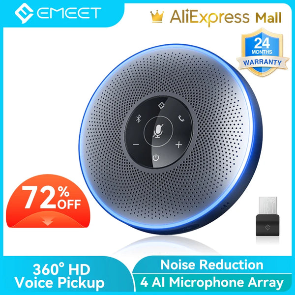 Alto-falante da conferência de bluetooth speakerphone usb EMEET M2 com negócio do microfone 360 ° voz captador conferência chamada alto-falante skype
