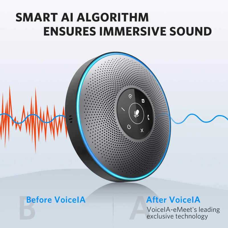 Alto-falante da conferência de bluetooth speakerphone usb EMEET M2 com negócio do microfone 360 ° voz captador conferência chamada alto-falante skype