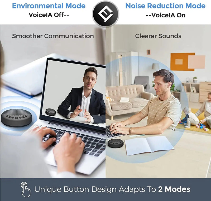 Alto-falantes Bluetooth com microfone para 8 pessoas, adequado para computador de conferência, Skype e negócios