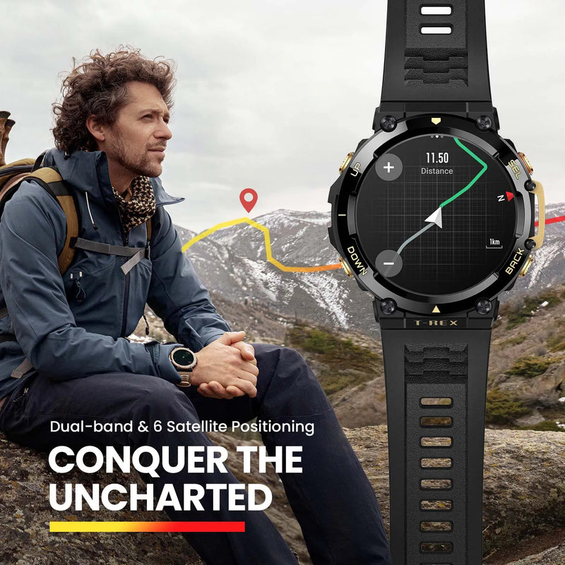 Amazfit-T Rex 2 Smart Watch, importação de rota de banda dupla, 150 + modos esportivos integrados, novo smartwatch