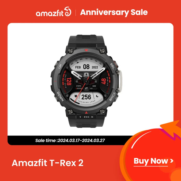 Amazfit-T Rex 2 Smart Watch, importação de rota de banda dupla, 150 + modos esportivos integrados, novo smartwatch
