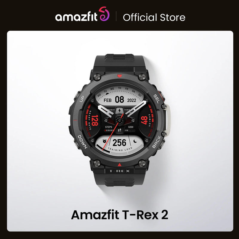 Amazfit-T Rex 2 Smart Watch, importação de rota de banda dupla, 150 + modos esportivos integrados, novo smartwatch