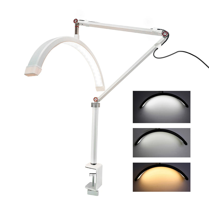 Andoer-Desktop LED Ring Light, Half-moon Shaped, Regulável, Salão de beleza, Maquiagem, Live Streaming, Desktop, HD-M3X, 3000K-6000K