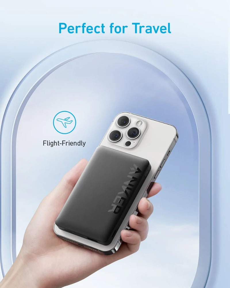 Anker-Banco de energia magnética sem fio, carregador portátil, bateria de carregamento rápido, USB-C Compatível com Magsafe, 10.000 mAh, 20W