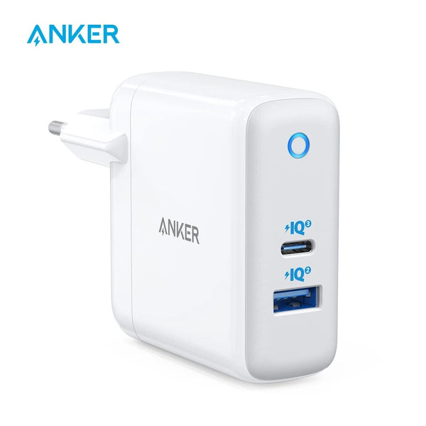 Anker-Carregador USB C Dual Port, 60W, PIQ 3.0, GaN Tech, 2 Portas, PowerPort, Atom III, Carregador de Viagem com 45W