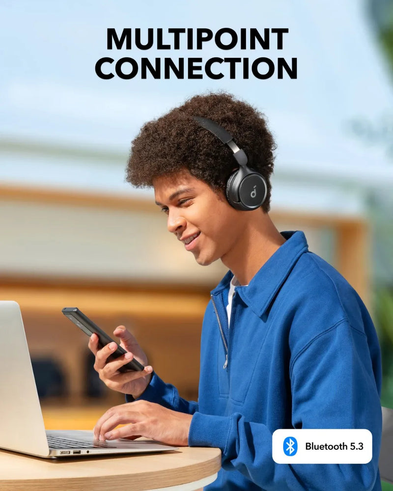 Anker-Fones de ouvido sem fio, Soundcore, fone de ouvido Bluetooth 5.3, H30i