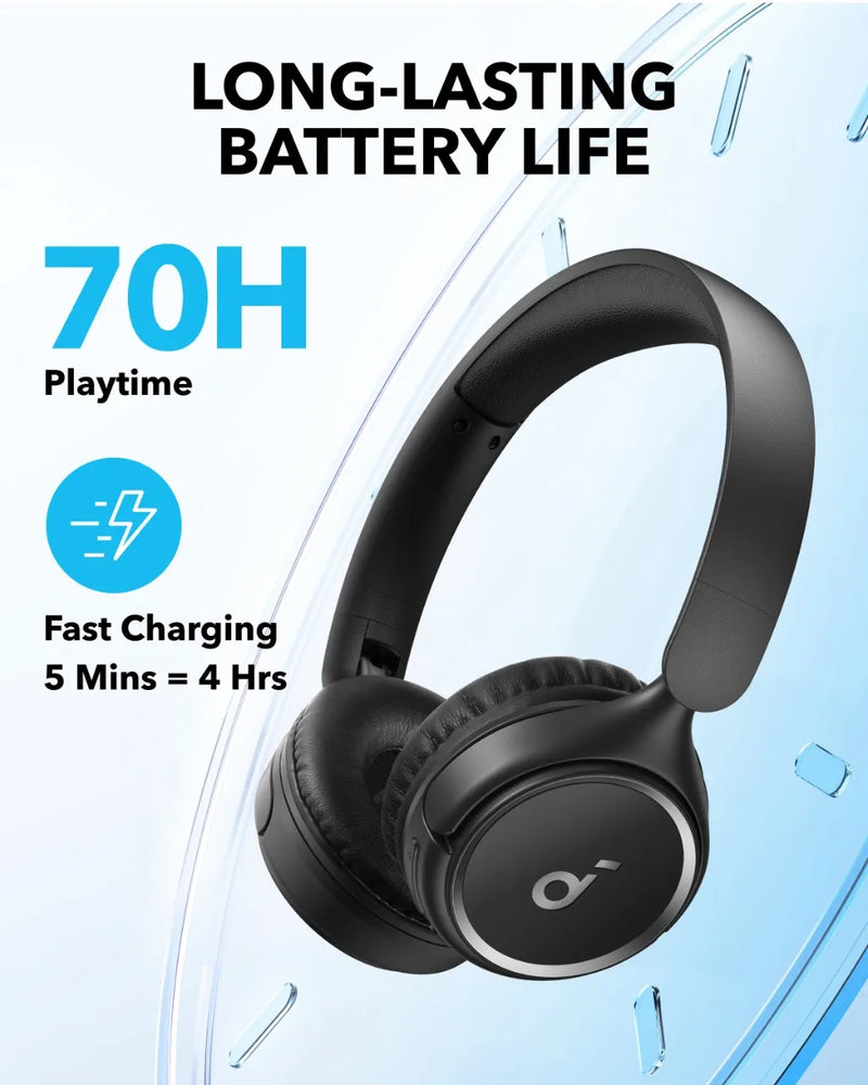 Anker-Fones de ouvido sem fio, Soundcore, fone de ouvido Bluetooth 5.3, H30i