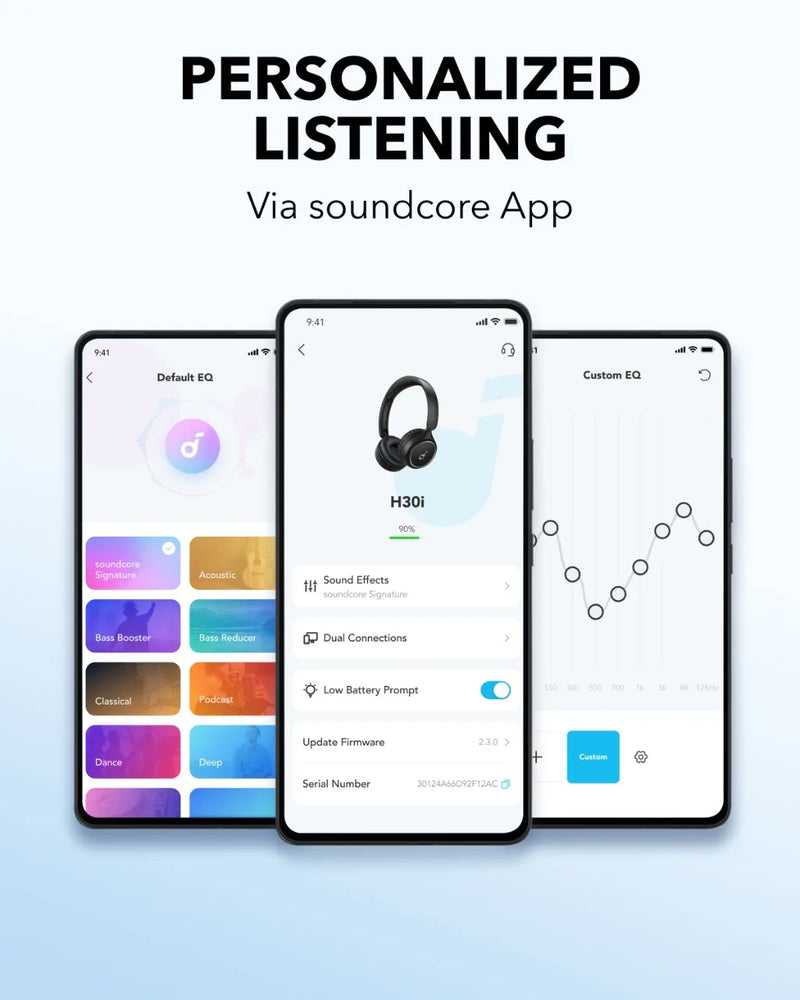 Anker-Fones de ouvido sem fio, Soundcore, fone de ouvido Bluetooth 5.3, H30i
