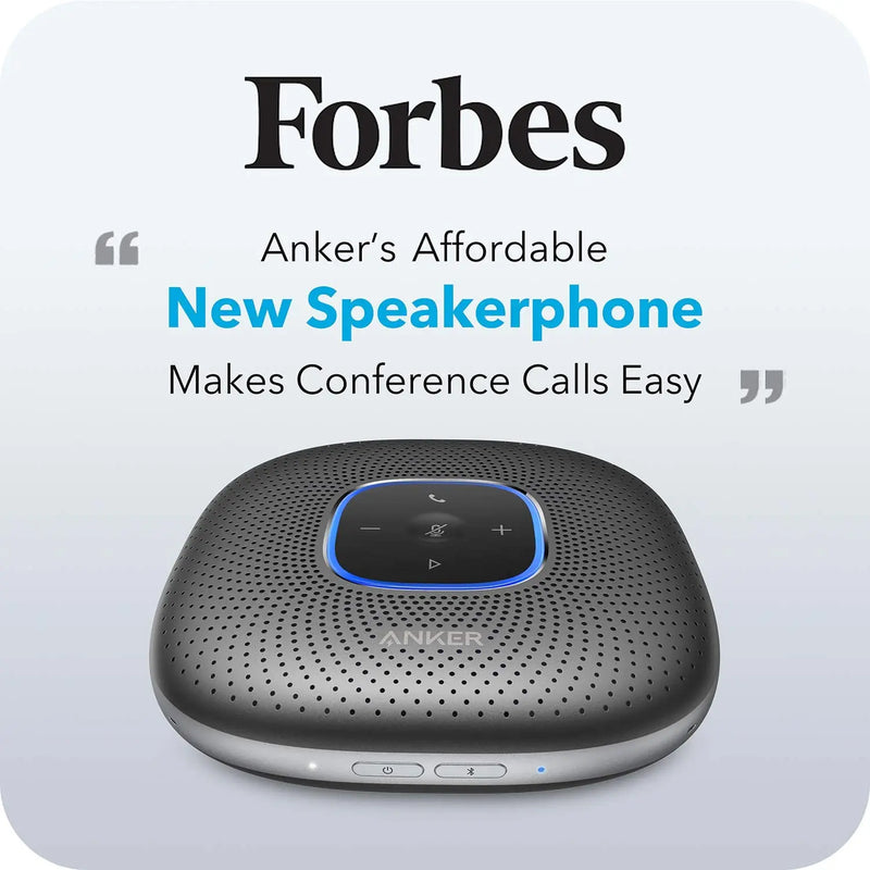Anker-PowerConf Bluetooth Conference Speaker, captador voz melhorada, 24H tempo de chamada, 6 microfones