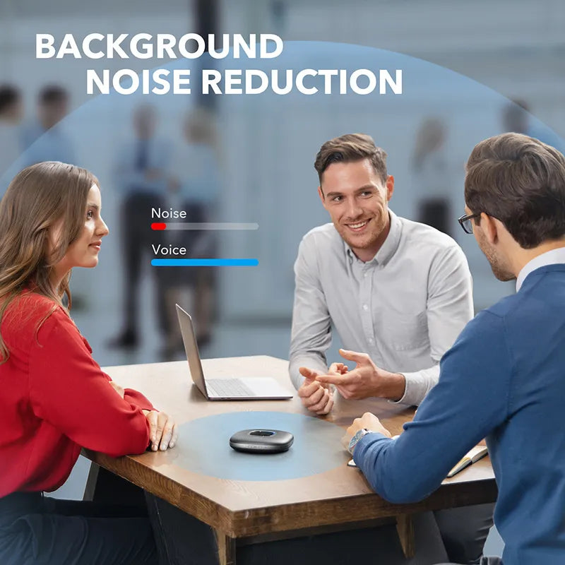 Anker-PowerConf Bluetooth Conference Speaker, captador voz melhorada, 24H tempo de chamada, 6 microfones