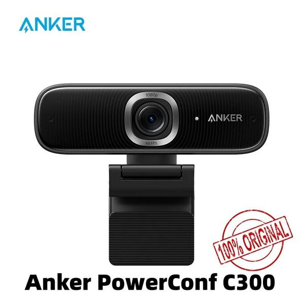 Anker PowerConf C300 Smart Full HD Webcam, Framing e foco automático, mini câmera Webcam 1080p com Microfones com Cancelamento de Ruído A3361