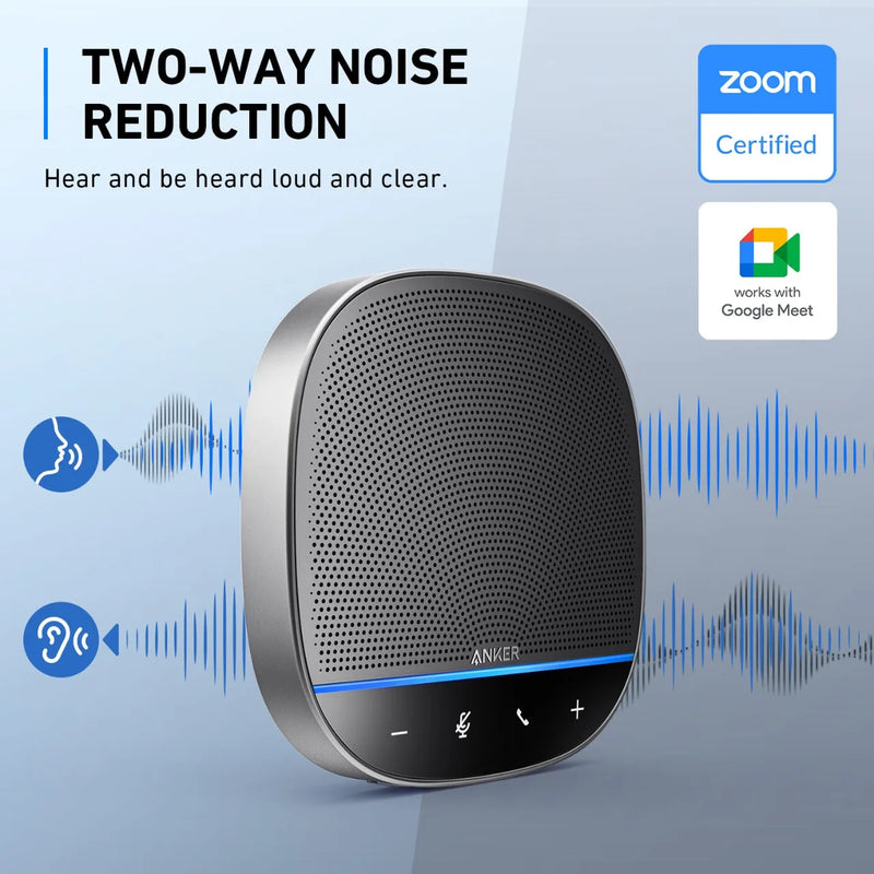 Anker-PowerConf S500 Speaker, USB-C Speaker com salas Zoom, Certificação Google Meet