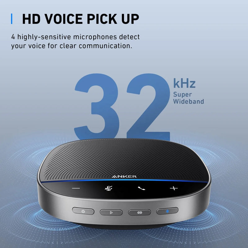 Anker-PowerConf S500 Speaker, USB-C Speaker com salas Zoom, Certificação Google Meet