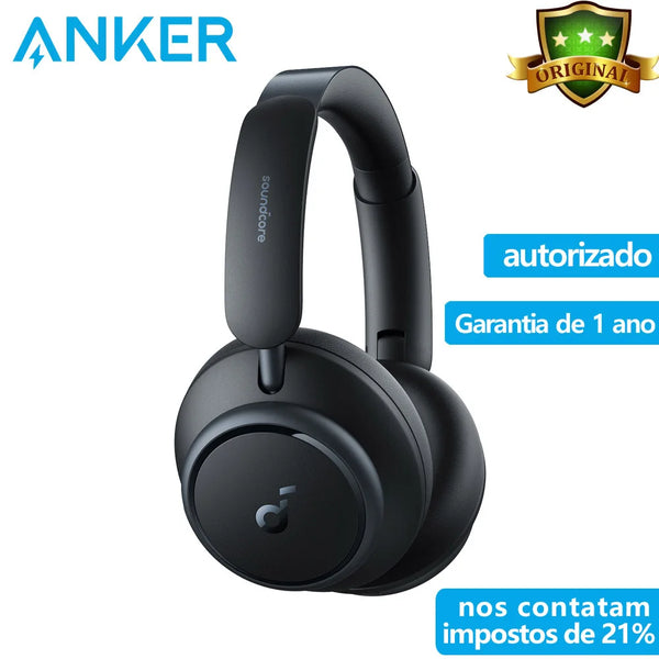 Anker-Soundcore Espaço Q45 Headphone, Bluetooth 5.3 ANC, Cancelamento de Ruído Adaptativo, Hi-Res Sound, LDAC Suporte App, Original, A3040