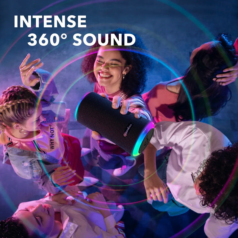 Anker-Soundcore Flare 2 Alto-falante Bluetooth sem fio, IPX7 portátil à prova d'água, Sports 360 Sound para festa de quintal, original, 20W