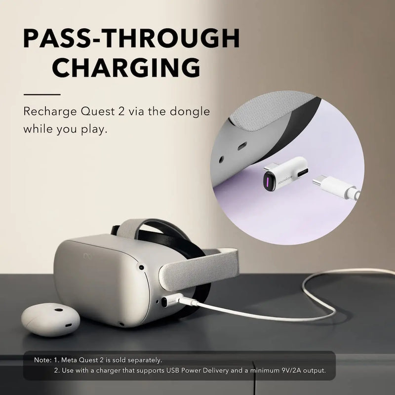 Anker-Soundcore VR P10 Earbuds para jogos sem fio, Meta Official Co-Branded, Compatível com Meta Quest 2, Steam Deck, PS4, PS5