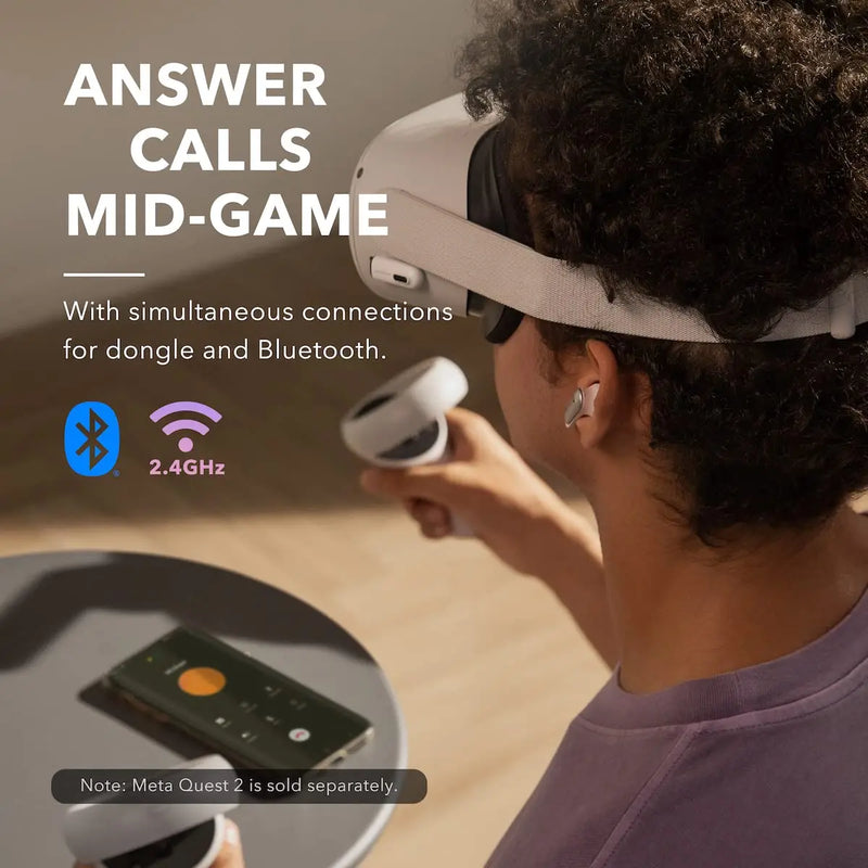 Anker-Soundcore VR P10 Earbuds para jogos sem fio, Meta Official Co-Branded, Compatível com Meta Quest 2, Steam Deck, PS4, PS5
