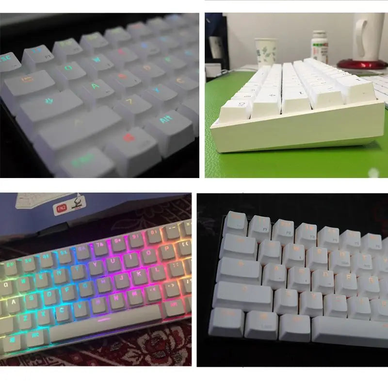 Anne pro 2 rgb teclado mecânico do jogo, 61 chaves, sem fio, bluetooth 5.0, interruptor azul, portátil, destacável, mini