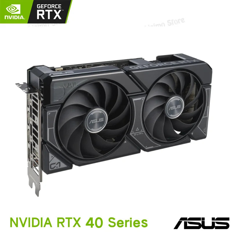 Asus-Placa Gráfica RTX4060 Dupla, Placa de Vídeo Desktop, GPU NVIDIA 40 Series, 128Bit, PCI Express 4.0, O8G, 8GB GDDR6, 17 Gbps