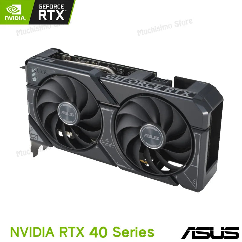 Asus-Placa Gráfica RTX4060 Dupla, Placa de Vídeo Desktop, GPU NVIDIA 40 Series, 128Bit, PCI Express 4.0, O8G, 8GB GDDR6, 17 Gbps