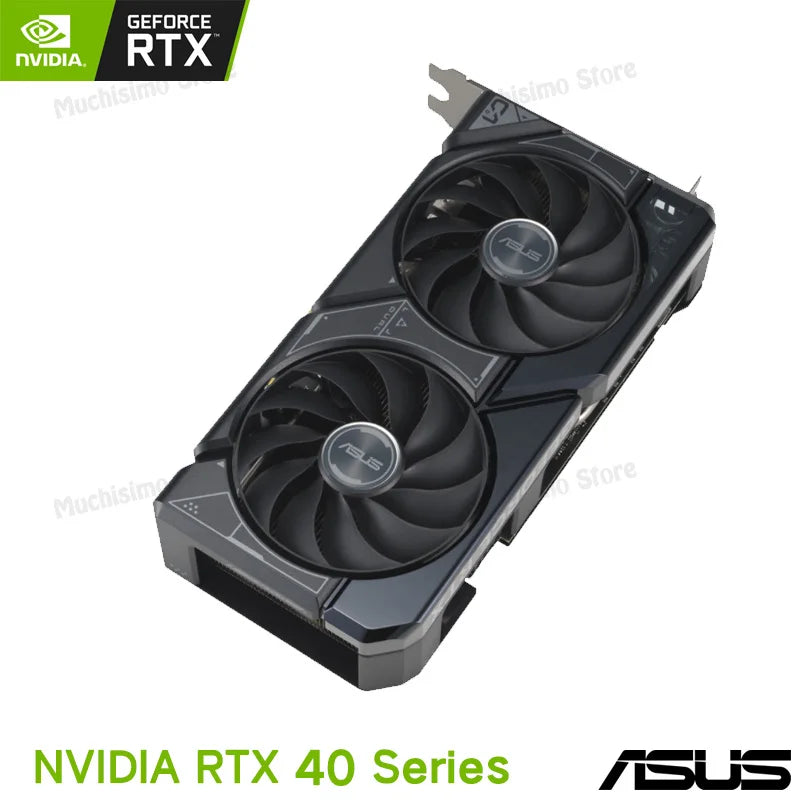 Asus-Placa Gráfica RTX4060 Dupla, Placa de Vídeo Desktop, GPU NVIDIA 40 Series, 128Bit, PCI Express 4.0, O8G, 8GB GDDR6, 17 Gbps