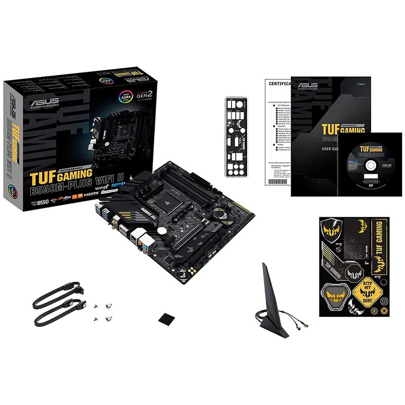 Asus-TUF Gaming Motherboard, B550M Plus, WI-FI II, Micro-ATX, DDR4, 4600 MHz, Conjunto de Mineração 128G, AM4, Suporte para CPU AMD Ryzen, Novo