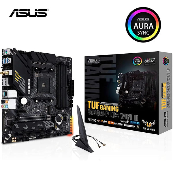 Asus-TUF Gaming Motherboard, B550M Plus, WI-FI II, Micro-ATX, DDR4, 4600 MHz, Conjunto de Mineração 128G, AM4, Suporte para CPU AMD Ryzen, Novo