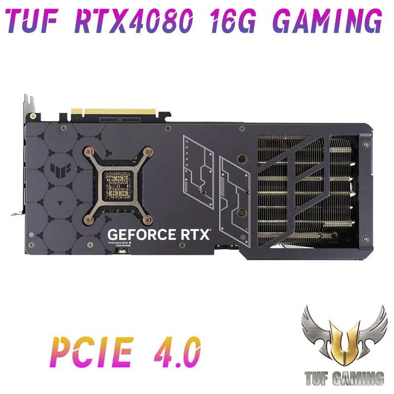 Asus novo tuf rtx 4080 16g placa gráfica de jogos gddr6x 16gb placas de vídeo gpu 256bit nvidia rtx4080 pcie4.0 oc modo 2535 mhz CUDA Core 9728 HDMI DisplayPort suporta Intel AMD CPU Motherboard para jogos de PC