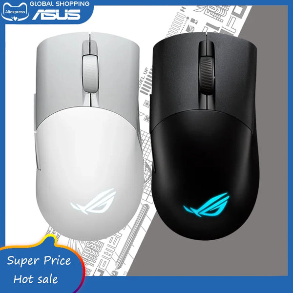 Asus rog keris sem fio aimpoint 36k rgb gaming 36000dpi óptico de pouco peso mouse conectividade tri-modo 5 botões programáveis