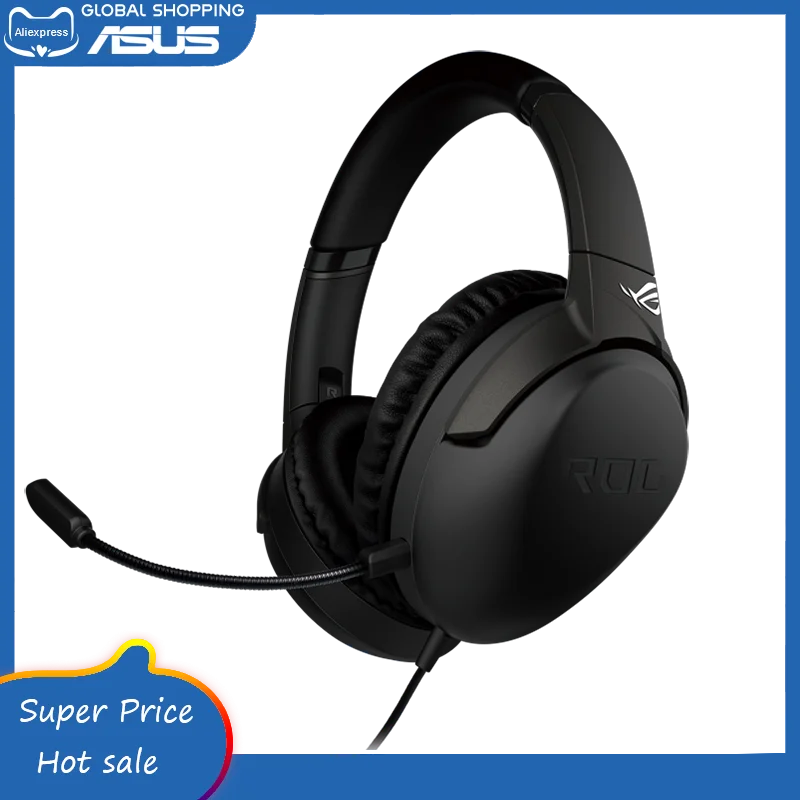 Asus rog strix go core gaming headset 3.5mm jack wired fone de ouvido para pc/ps4/ps5/xbox um/nintendo switch/mac