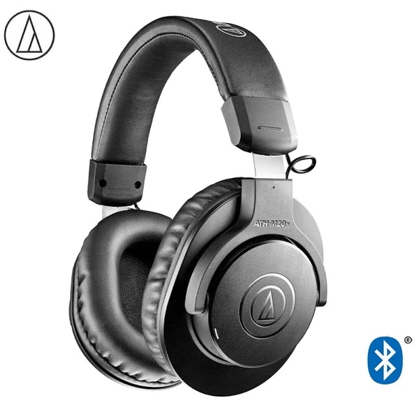 Audio Technica-ATH-M20xBT Wired ou Wireless Professional Monitor Headphones, Bluetooth Dobrável, HiFi Bass, Fones De Música, Original
