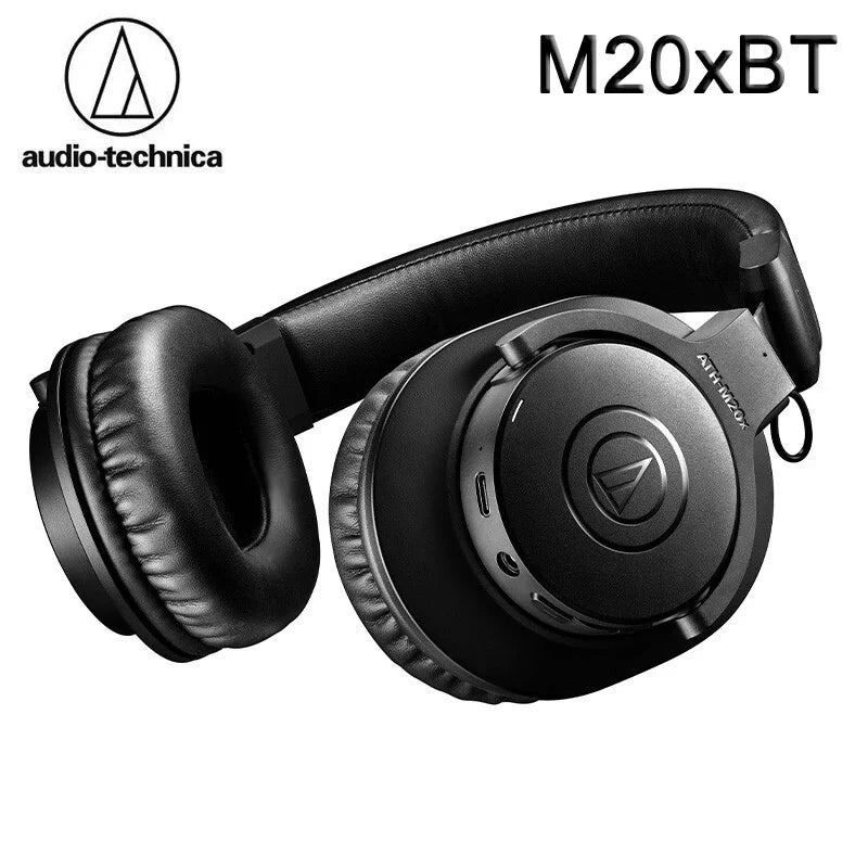 Audio Technica-ATH-M20xBT Wired ou Wireless Professional Monitor Headphones, Bluetooth Dobrável, HiFi Bass, Fones De Música, Original