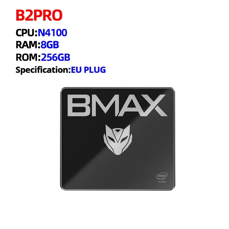 BMAX B2 Pro Mini PC Windows 11 PRO OS PC Tudo em um HDMI Intel N4100 8GB RAM 256GB SSD Intel UHD Graphics 600 1000Mbps Ethernet