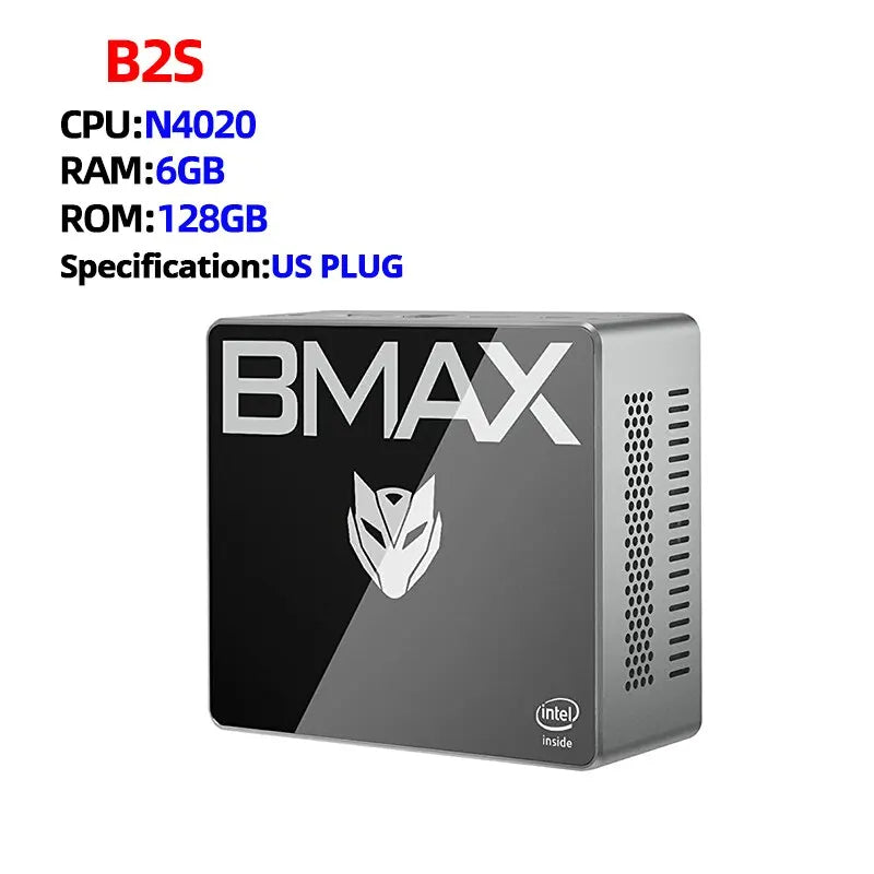 BMAX Mini PC B2S Windows 11 OS 6GB RAM 128GB ROM N4020 Micro Desktop Computador Dual-Band WiFi Mini PC USB 3.0 Bluetooth 4.2