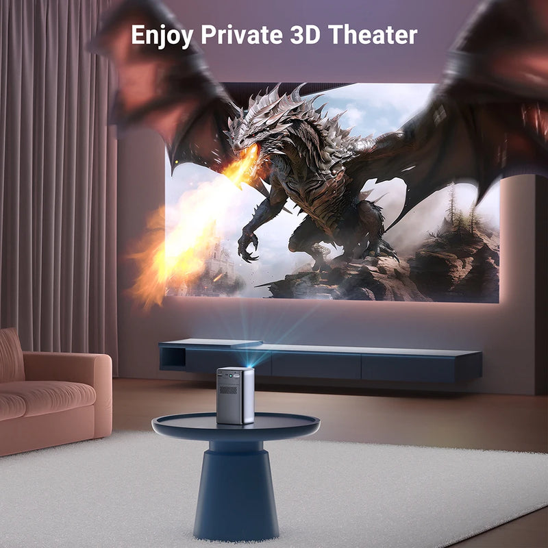 BYINTEK-Projetor DLP LED Portátil com Bateria, P70, 3D, 4K, Mini Cinema, Inteligente, Android, WiFi, 1080P, Home Theater, Vídeo