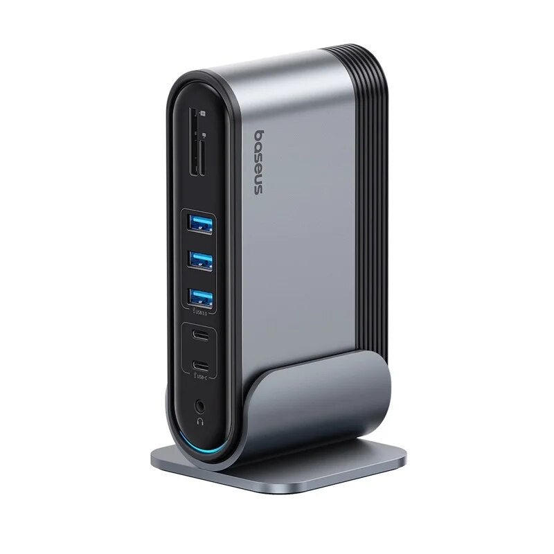 Baseus-HUB USB C com Adaptador de Energia, Docking Station para MacBook Pro M1 M2, Gen2, Dual 4K, 60Hz, Compatível com HDMI, DP, USB 3.0, 17 em 1