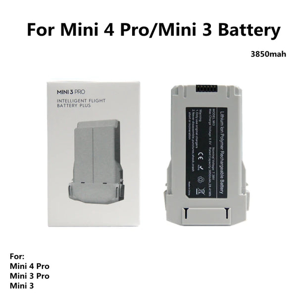 Bateria para Mini 4 Pro Series Drone, 3850mAh Tempo de Voo, 47 Minutos, Compatível com Mini 3, 3 Pro Series, Plus