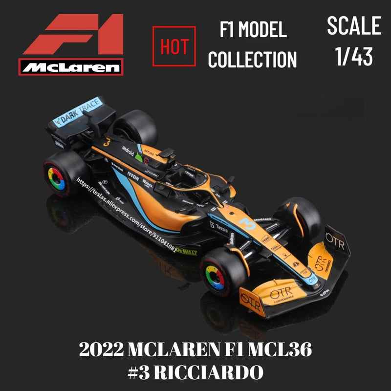 Bburago escala 1:43 f1 2022 modelo de carro ferrari F1-75 leclerc sainz redbull corrida mercedes miniatura crianças presente natal brinquedos para o menino