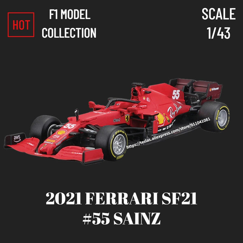 Bburago escala 1:43 f1 2022 modelo de carro ferrari F1-75 leclerc sainz redbull corrida mercedes miniatura crianças presente natal brinquedos para o menino