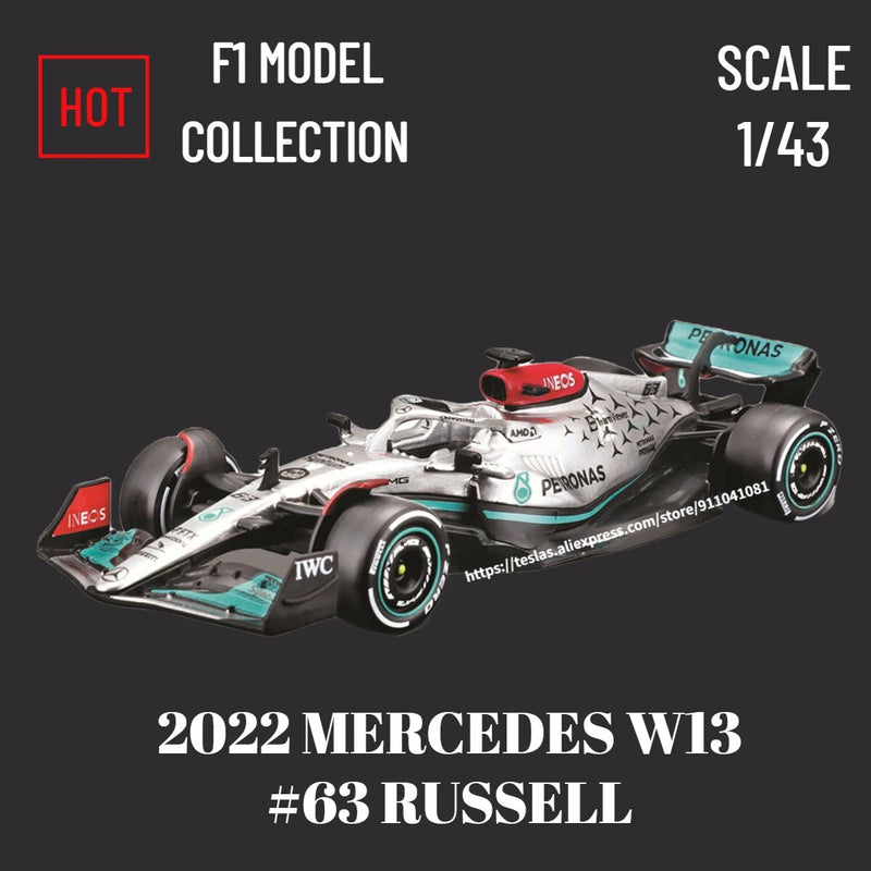 Bburago escala 1:43 f1 2022 modelo de carro ferrari F1-75 leclerc sainz redbull corrida mercedes miniatura crianças presente natal brinquedos para o menino